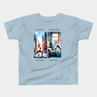 Warrior in the streets, Downward Dog in the Sheets Kids T-Shirt